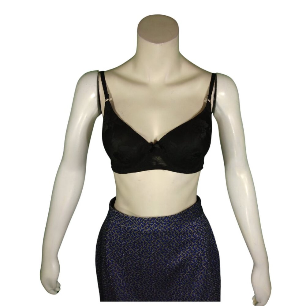 Women Black Lace Padded Bra